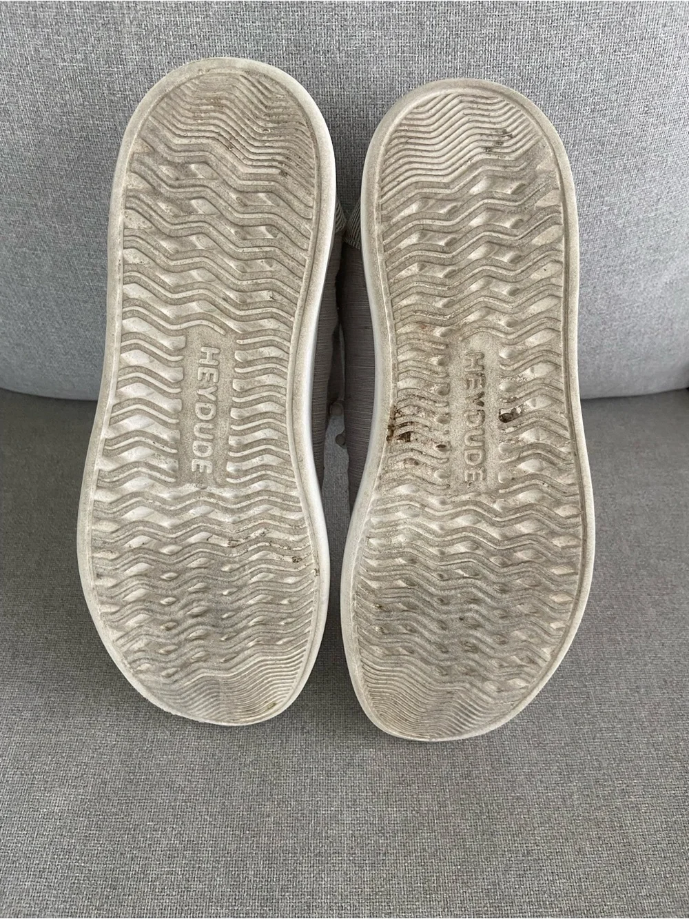 Hey Dude Grey Slip-On Boat Shoes with White Sole
